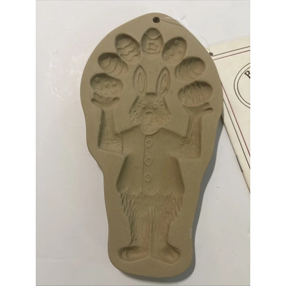 Vintage Brown Bag Cookie Mold Easter Bunny Rabbit W Eggs Hill Design Inc. 1993